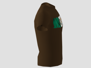 low poly mexico shirt dark brown colour 3D Model