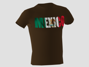 low poly mexico shirt dark brown colour 3D Model