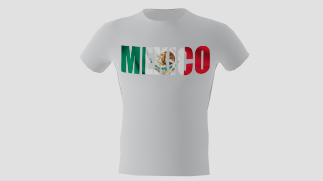 low poly mexico shirt white colour 3D मॉडल .c4d .max .obj .3ds .fbx .stl .blend