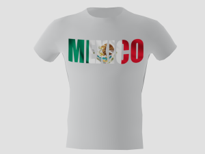 low poly mexico shirt white colour Modelo 3D