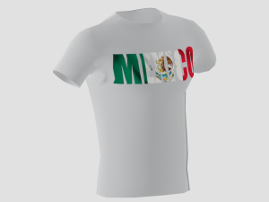 low poly mexico shirt white colour 3D मॉडल