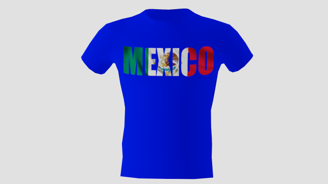 low poly mexico shirt blue colour 3D Model .c4d .max .obj .3ds .fbx .stl .blend