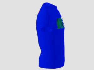 low poly mexico shirt blue colour 3D Model