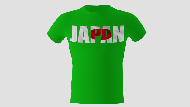 low poly japan shirt green colour 3D 模型 .c4d .max .obj .3ds .fbx .stl .blend 