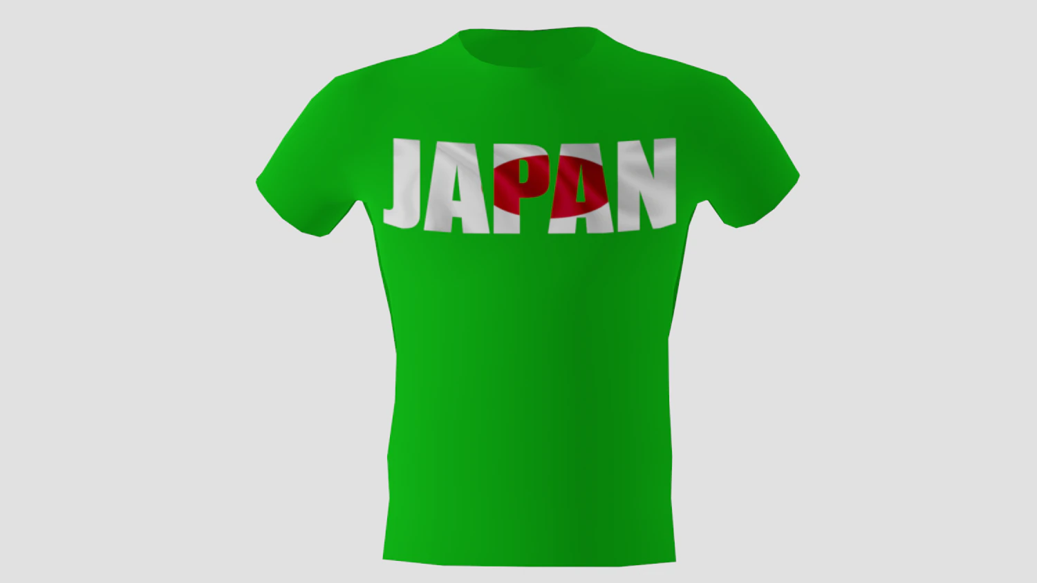 low poly japan shirt green colour 3D Model .c4d .max .obj .3ds .fbx .stl .blend