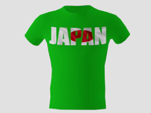 camicia low poly giapponese colore verde Modello 3D