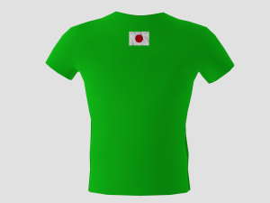 low poly japan shirt green colour 3D 模型