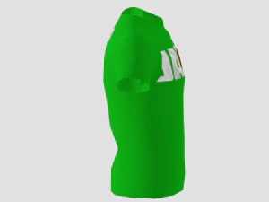 low poly japan shirt green colour 3D Model