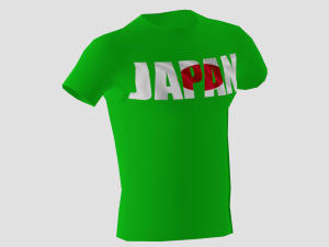 low poly japan shirt green colour 3D 模型