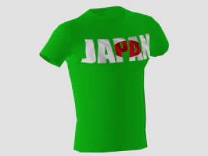low poly japan shirt green colour 3D Model