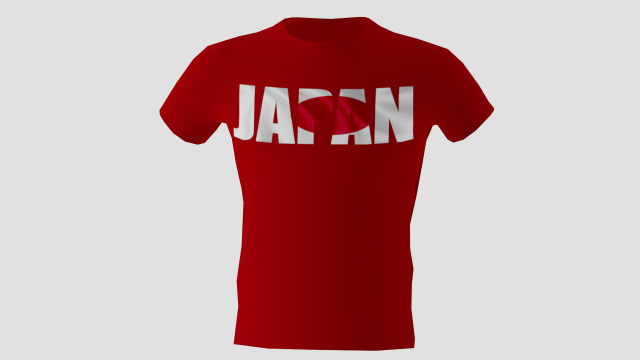 low poly japan shirt red colour Modelo 3D .c4d .max .obj .3ds .fbx .stl .blend 