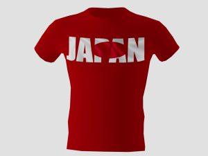 low poly japan shirt red colour Modelo 3D