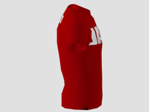 low poly japan shirt red colour 3D Model