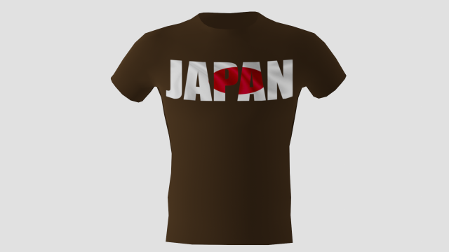 low poly japan shirt dark brown colour Modelo 3D .c4d .max .obj .3ds .fbx .stl .blend 