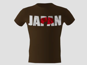 camicia low poly giapponese colore marrone scuro Modello 3D