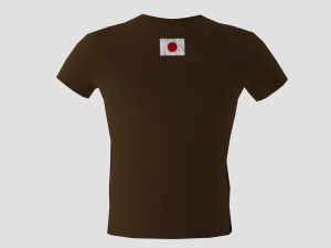 low poly japan shirt dark brown colour Modelo 3D