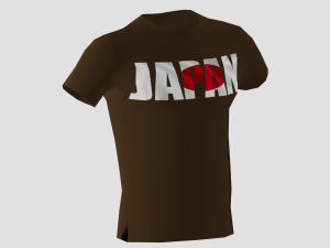 low poly japan shirt dark brown colour Modelo 3D