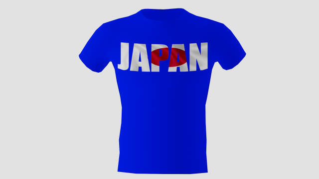 low poly japan shirt blue colour 3D Model .c4d .max .obj .3ds .fbx .stl .blend 