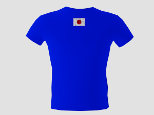 low poly japan shirt blue colour 3D Model