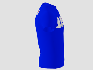 low poly japan shirt blue colour 3D Model