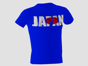 low poly japan shirt blue colour 3D Model