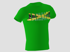 low poly jamaica shirt green colour Modelo 3D
