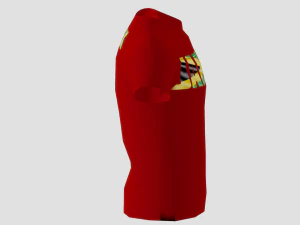 low poly jamaica shirt red colour 3D Model