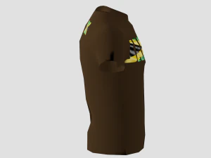 ローポリ ジャマイカ シャツ ダークブラウン色 3Dモデル