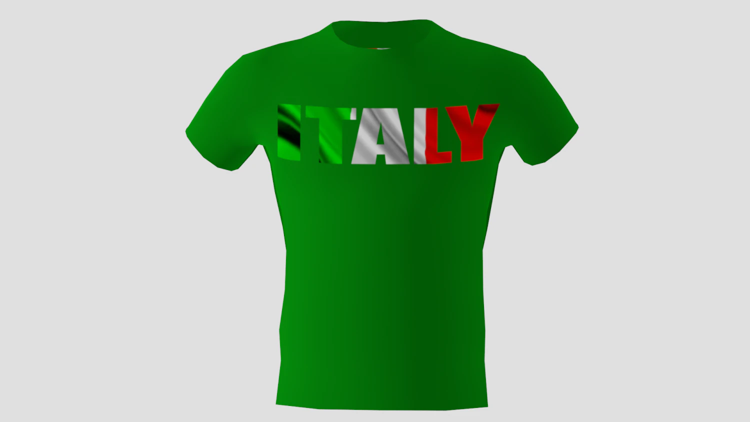 low poly italy shirt green colour 3D Model .c4d .max .obj .3ds .fbx .stl .blend 