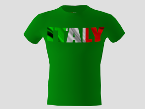 low poly italy shirt green colour Modelo 3D