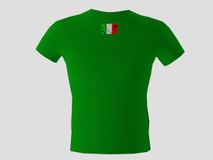 low poly italy shirt green colour 3D Model
