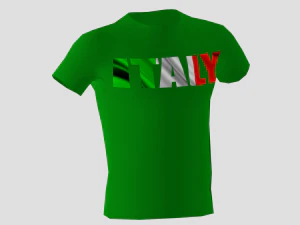 low poly italy shirt green colour 3D Model