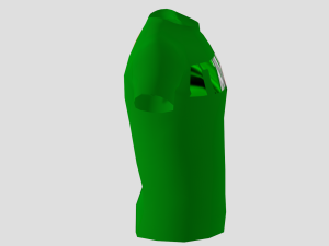 low poly italy shirt green colour 3D Model