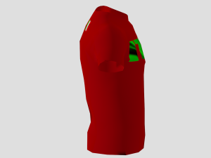 low poly italy shirt red colour 3D Модель