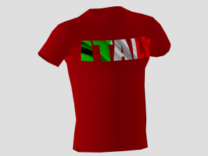 low poly italy shirt red colour 3D Модель
