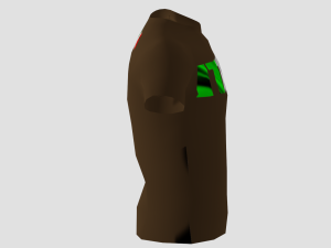 low poly italy shirt dark brown colour Modello 3D