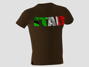 low poly italy shirt dark brown colour Modello 3D