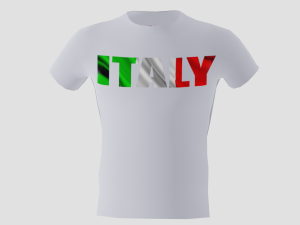 low poly italy shirt white colour Modelo 3D