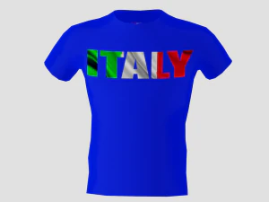camicia low poly italia colore blu Modello 3D