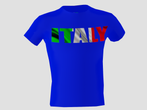 low poly italy shirt blue colour 3D मॉडल
