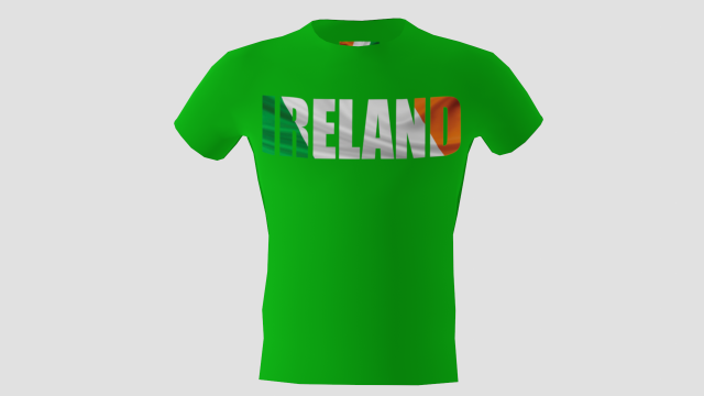 low poly ireland shirt green colour 3D Модель .c4d .max .obj .3ds .fbx .stl .blend 