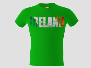 low poly ireland shirt green colour Modelo 3D