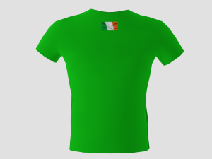 low poly ireland shirt green colour 3D Модель