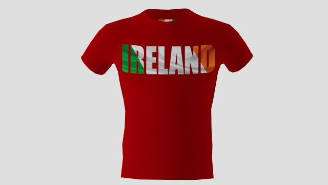 low poly ireland shirt red colour 3D Modell .c4d .max .obj .3ds .fbx .stl .blend 