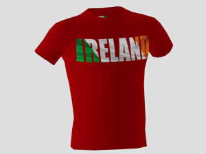 low poly ireland shirt red colour 3D Modell