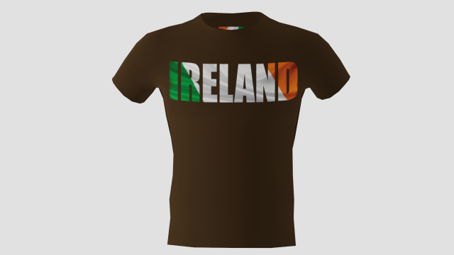 low poly ireland shirt dark brown colour Model 3D .c4d .max .obj .3ds .fbx .stl .blend 