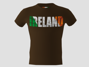 low poly ireland shirt dark brown colour 3D-Modell