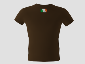 low poly ireland shirt dark brown colour Model 3D