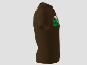 low poly ireland shirt dark brown colour Model 3D
