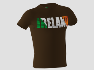 low poly ireland shirt dark brown colour Model 3D